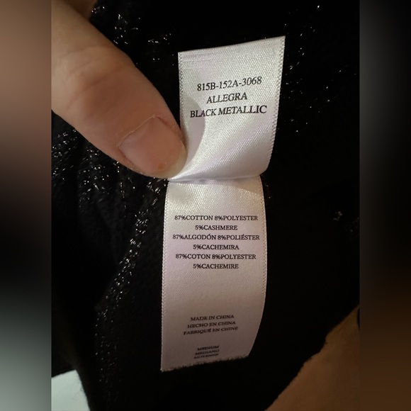 RAILS Allegra Black Metallic Stripe Cotton & Cashmere Sweater - Picture 7 of 16